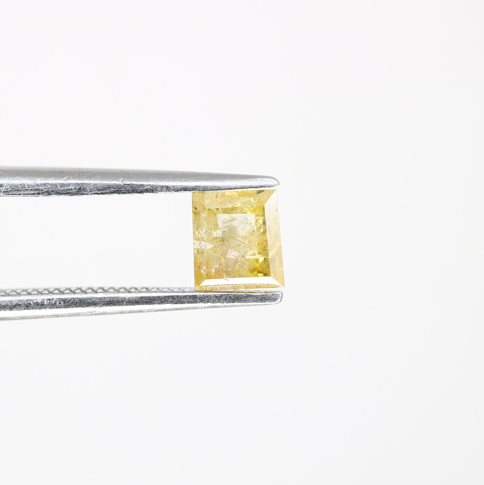 0.50 CT 4.7 x 4.1 MM Fancy Green Loose Square Shaped Rustic Diamond For Wedding Ring - JayKrishna Diamond