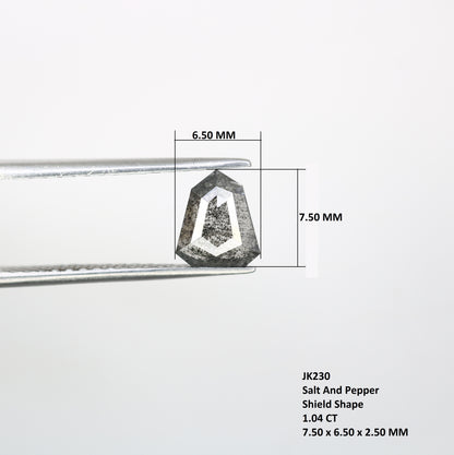 1.04 CT Salt And Pepper Shield Shaped Natural Diamond For Engagement Ring - JayKrishna Diamond
