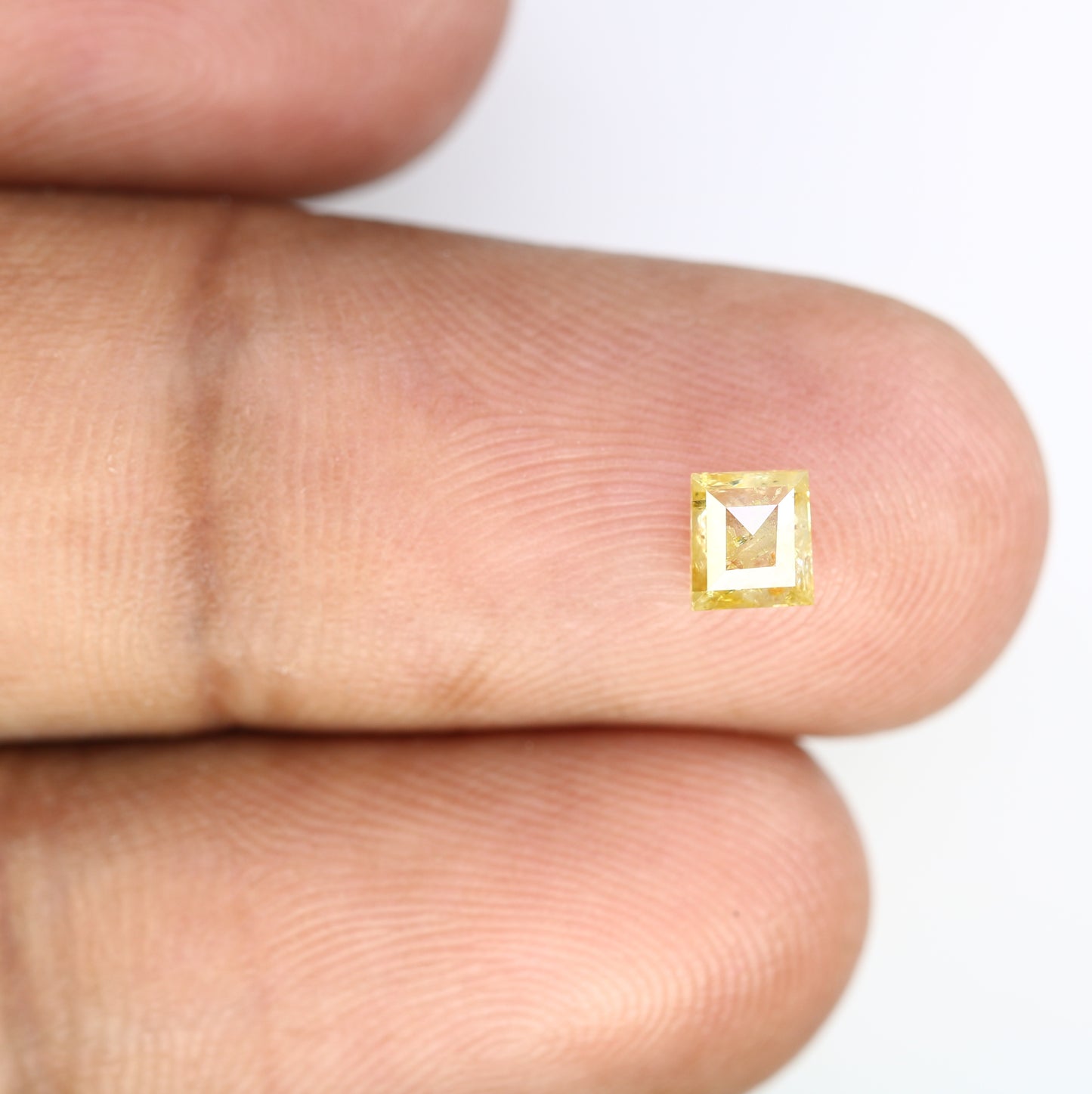 0.50 CT 4.7 x 4.1 MM Fancy Green Loose Square Shaped Rustic Diamond For Wedding Ring - JayKrishna Diamond