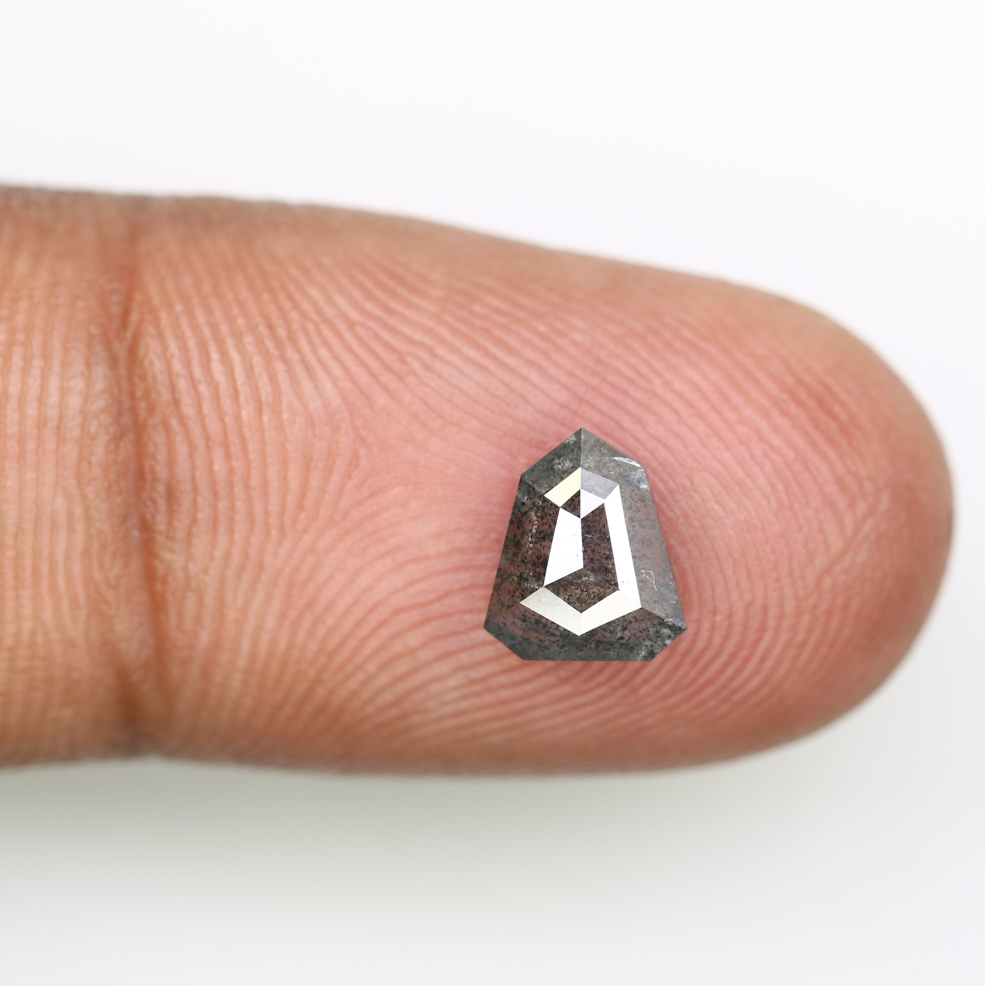 1.04 CT Salt And Pepper Shield Shaped Natural Diamond For Engagement Ring - JayKrishna Diamond