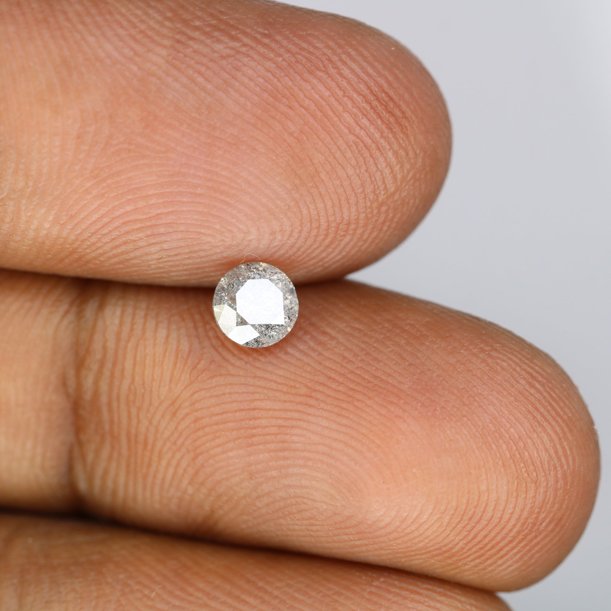 0.47 CT Round Brilliant Cut Salt And Pepper Loose Diamond For Engagement Ring - JayKrishna Diamond