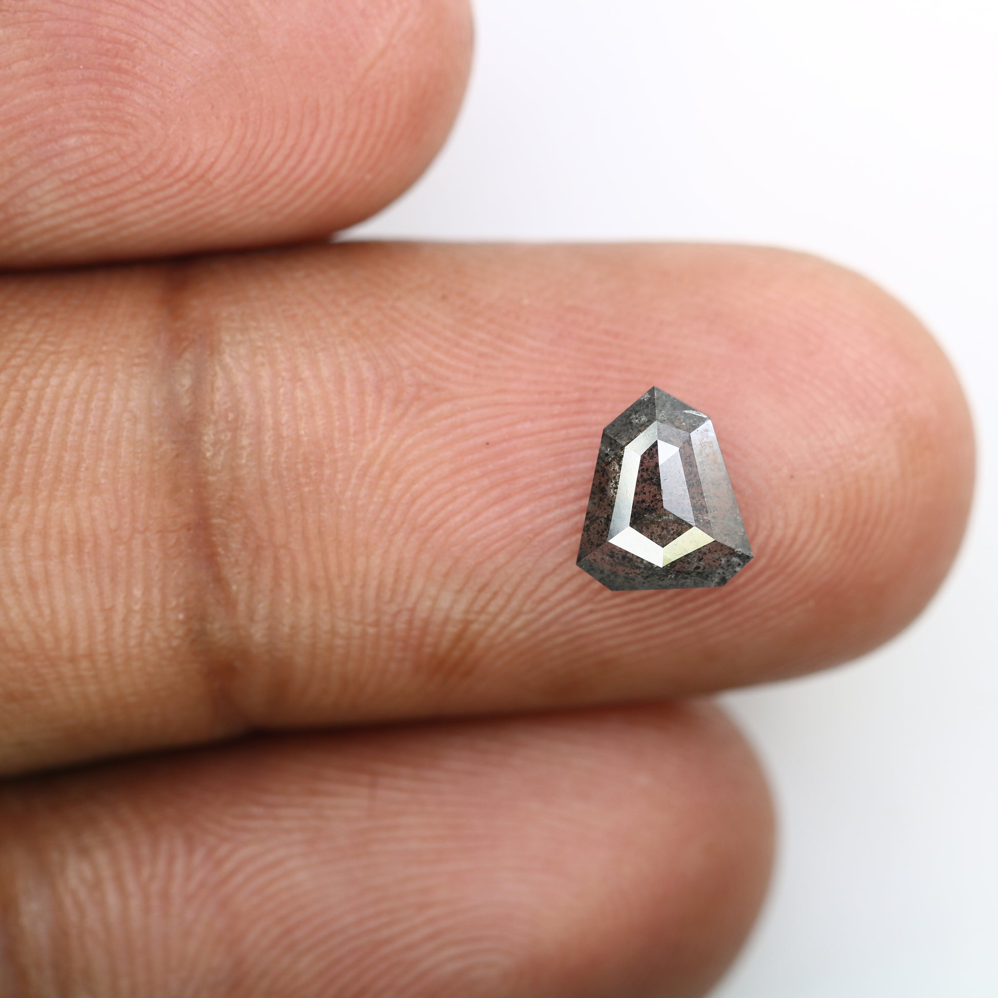 1.04 CT Salt And Pepper Shield Shaped Natural Diamond For Engagement Ring - JayKrishna Diamond