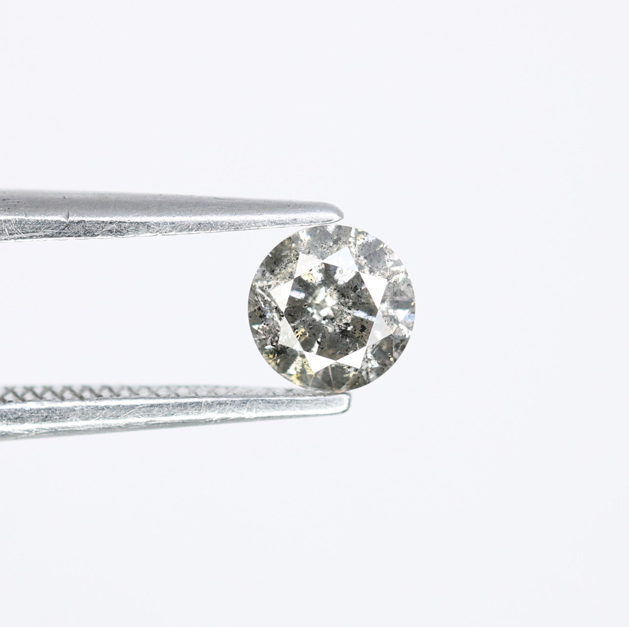 Unique 0.37 CT Salt & Pepper Round Brilliant Cut Diamond | Perfect for Engagement Rings - JayKrishna Diamond