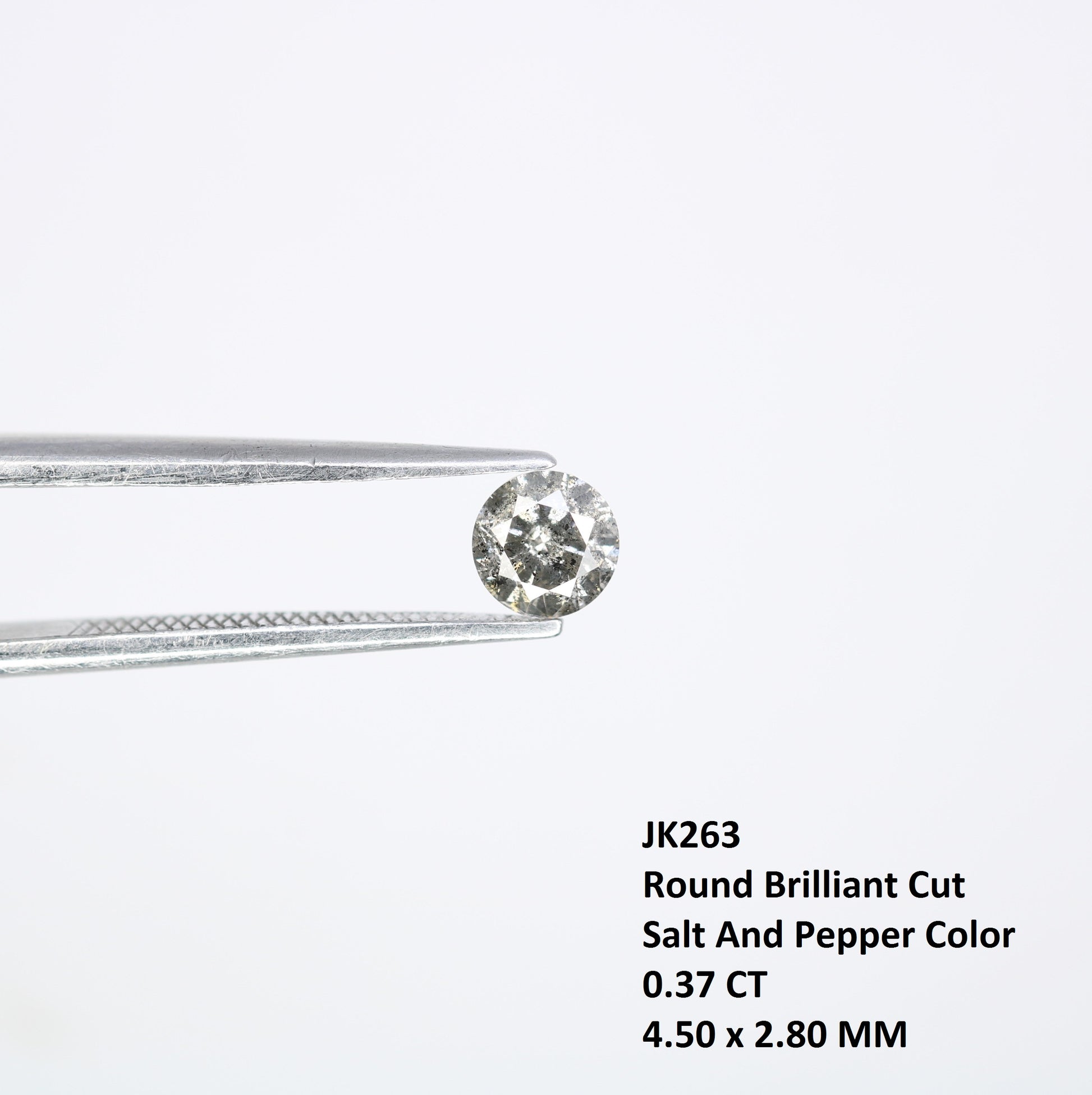 Unique 0.37 CT Salt & Pepper Round Brilliant Cut Diamond | Perfect for Engagement Rings - JayKrishna Diamond