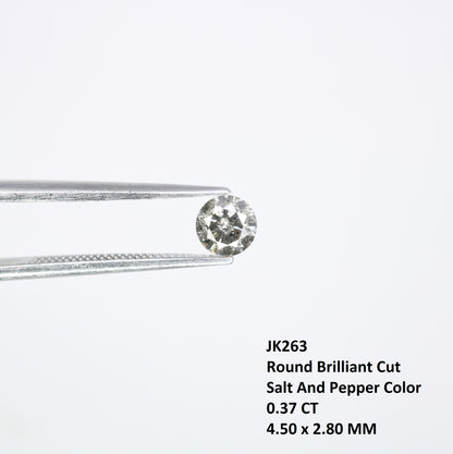 Unique 0.37 CT Salt & Pepper Round Brilliant Cut Diamond | Perfect for Engagement Rings - JayKrishna Diamond