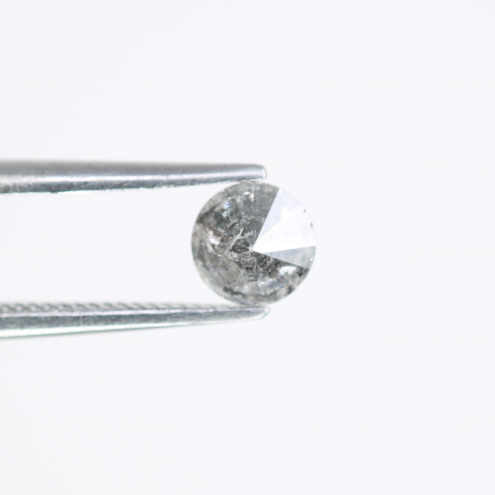 0.42 CT Salt and Pepper Round Brilliant Cut Diamond for Engagement Ring and Unique Bridal Jewelry - JayKrishna Diamond