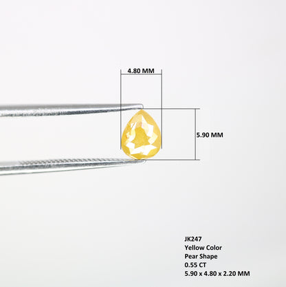0.55 CT Pear Shape 5.90 MM Fancy Yellow Color Diamond For Designer Jewelry - JayKrishna Diamond