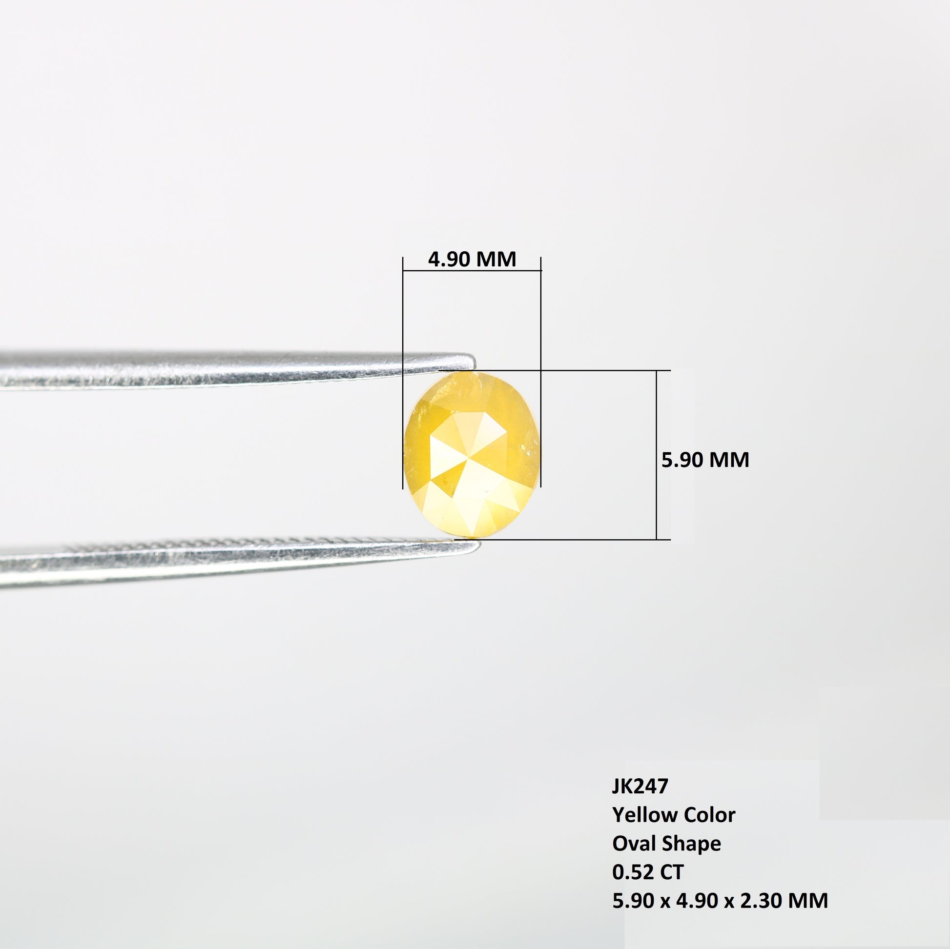 0.52 CT 5.90 MM Fancy Yellow Oval Shape Natural Diamond For Promise Ring - JayKrishna Diamond