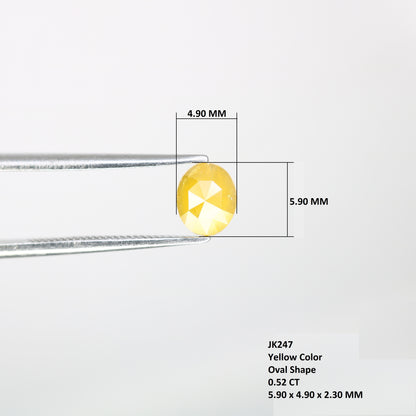 0.52 CT 5.90 MM Fancy Yellow Oval Shape Natural Diamond For Promise Ring - JayKrishna Diamond