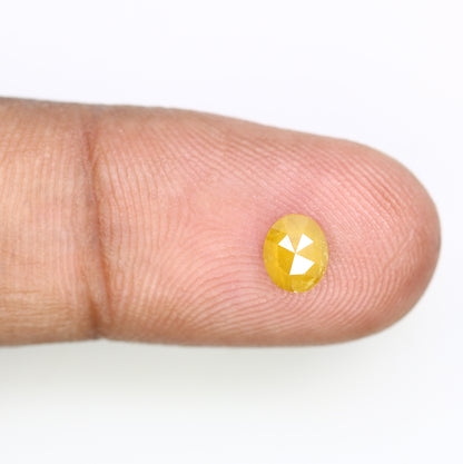 0.52 CT 5.90 MM Fancy Yellow Oval Shape Natural Diamond For Promise Ring - JayKrishna Diamond