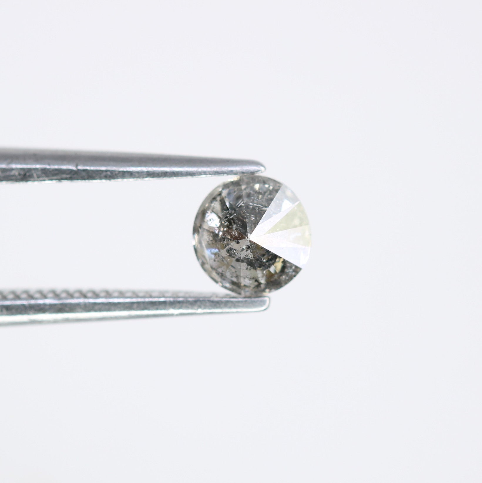 0.44 CT Salt and Pepper Round Brilliant Cut Diamond for Engagement Ring and Custom Artisan Jewelry Design - JayKrishna Diamond