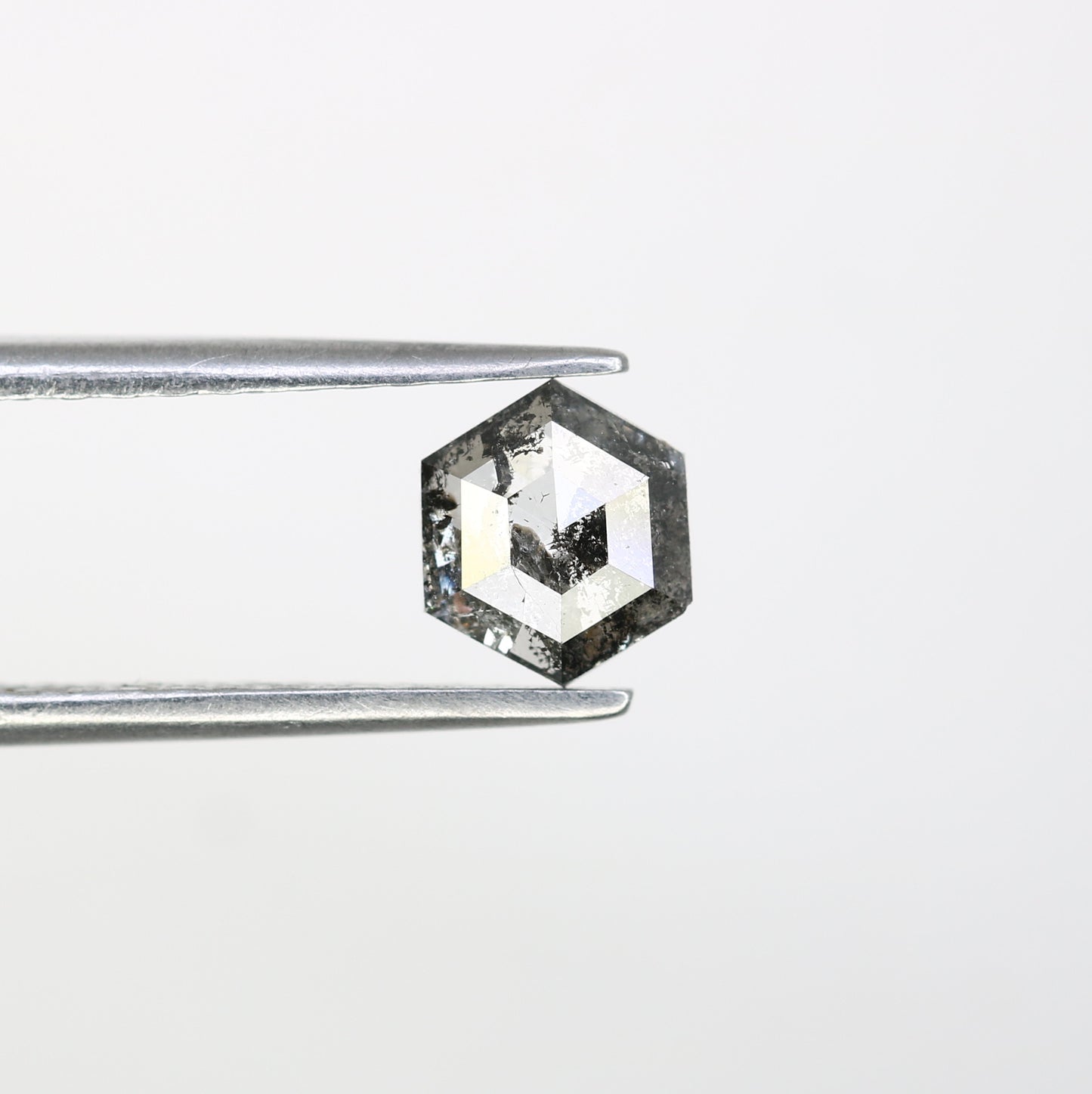 0.68 CT Hexagon Shape Salt And Pepper Diamond For Engagement Ring - JayKrishna Diamond