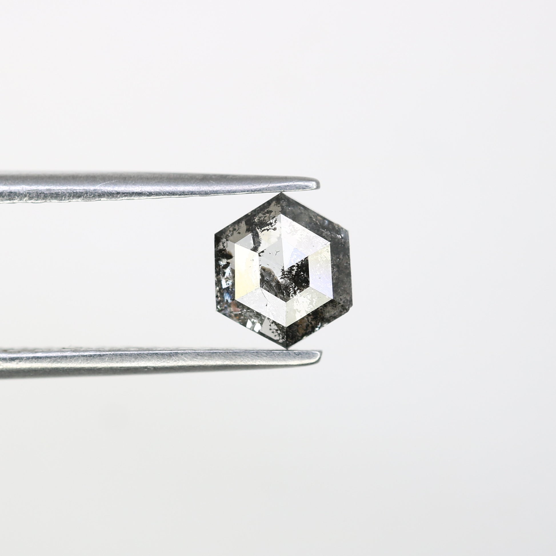 0.68 CT Hexagon Shape Salt And Pepper Diamond For Engagement Ring - JayKrishna Diamond
