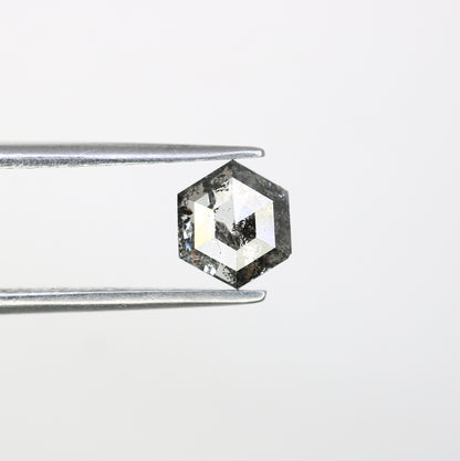 0.68 CT Hexagon Shape Salt And Pepper Diamond For Engagement Ring - JayKrishna Diamond