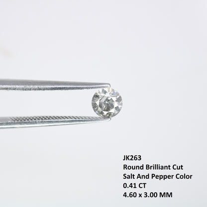 0.41 CT Salt and Pepper Round Brilliant Cut Loose Diamond for Engagement Ring and Fine Jewelry - JayKrishna Diamond