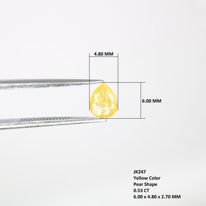 0.53 CT Fancy Yellow Pear Shape 6.00 MM Diamond For Engagement Ring - JayKrishna Diamond