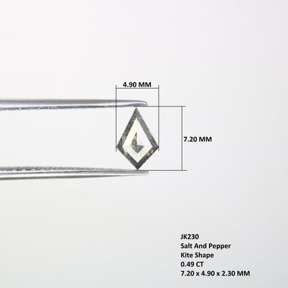 0.49 CT Salt And Pepper Kite Cut Loose Diamond For Engagement Ring - JayKrishna Diamond