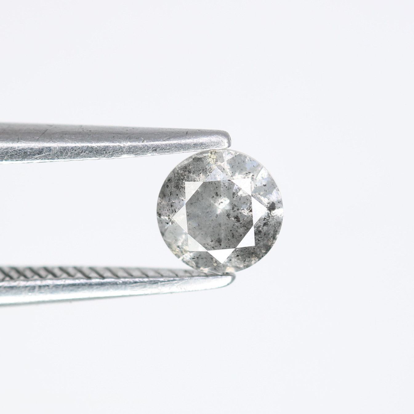 0.40 CT Round Brilliant Cut Salt And Pepper 4.60 x 2.80 MM Diamond For Engagement Ring - JayKrishna Diamond