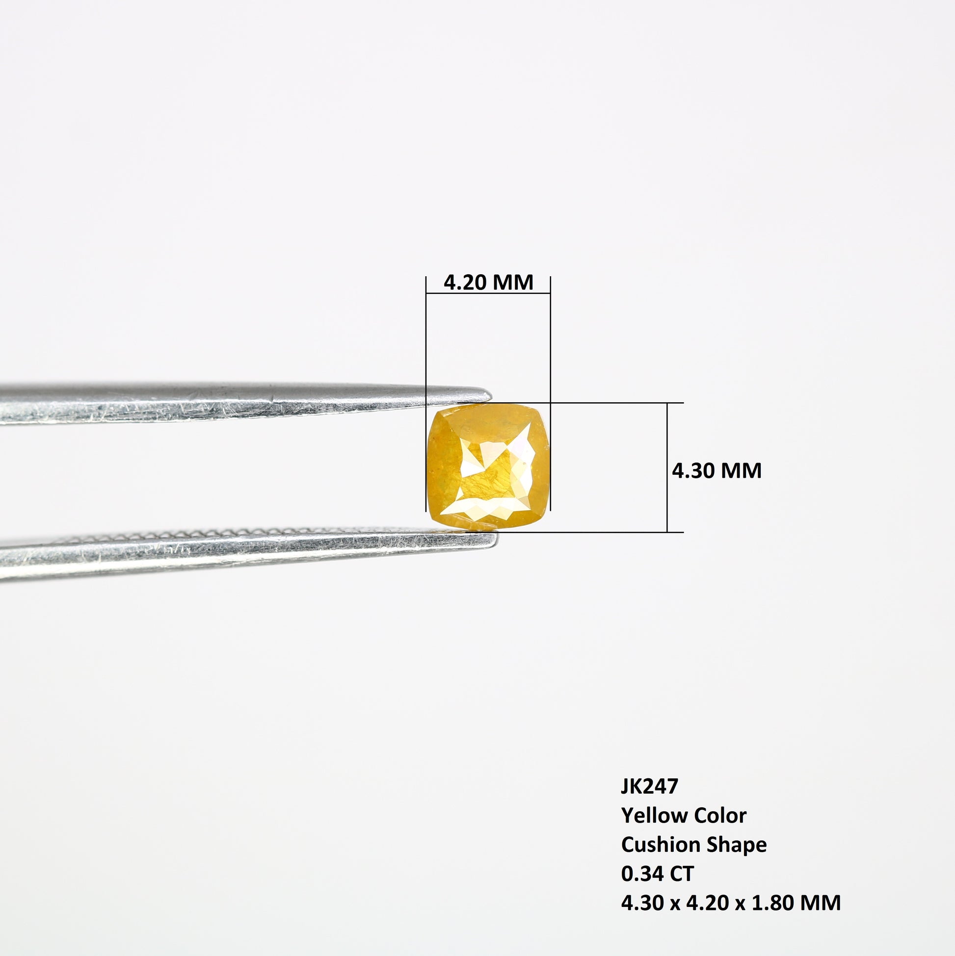 Dazzling 0.34 CT Yellow Cushion Cut Diamond | Perfect for Wedding Rings | Natural Gemstone | Yellow Diamond | Cushion Cut - JayKrishna Diamond