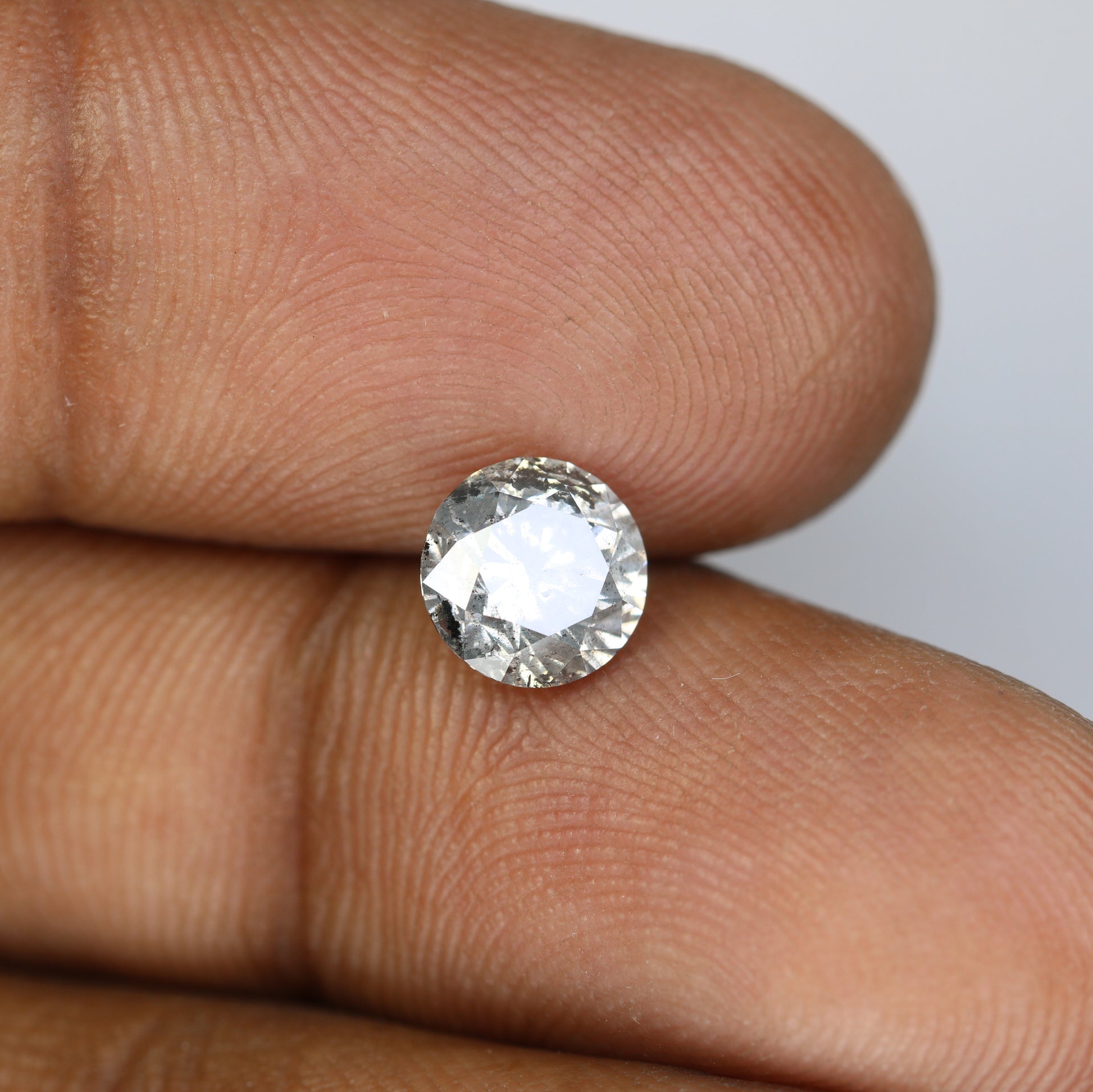 Loose Salt And Pepper Diamond 1.47 Carat Round Brilliant Cut Diamond - JayKrishna Diamond