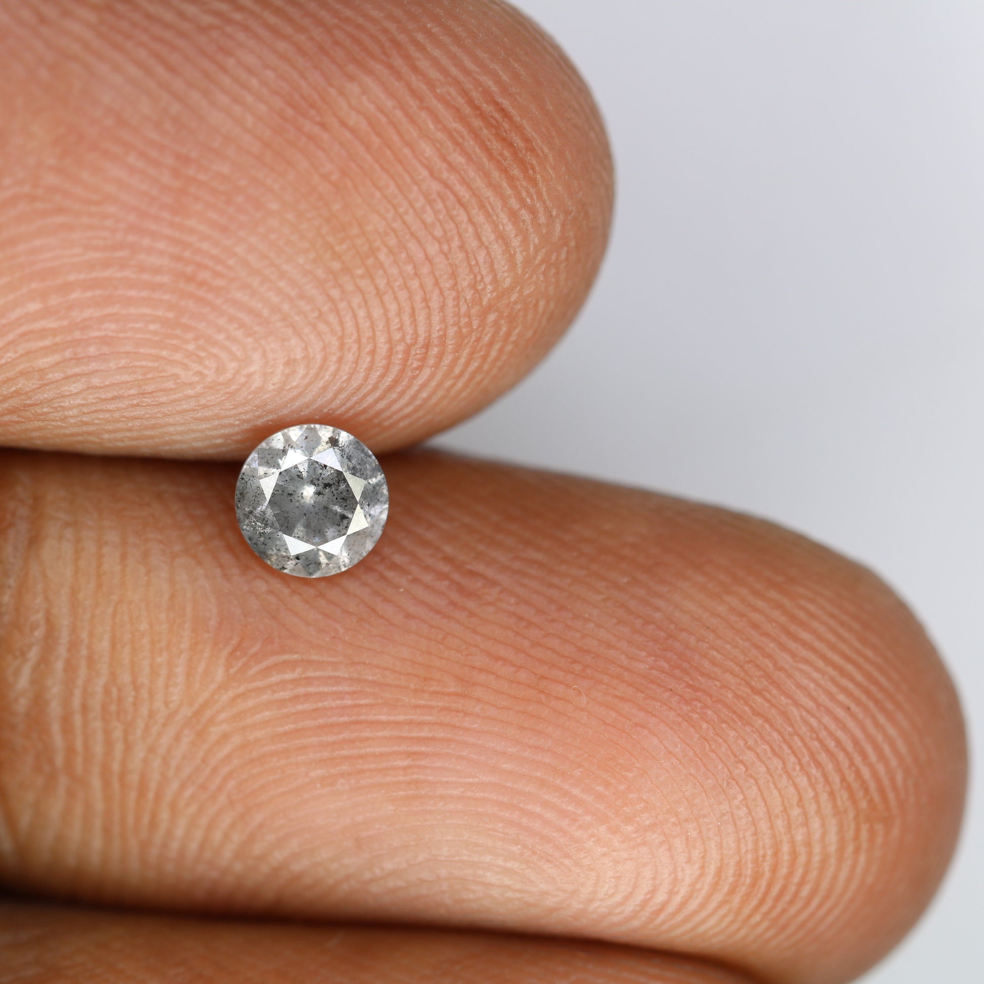 0.40 CT Round Brilliant Cut Salt And Pepper 4.60 x 2.80 MM Diamond For Engagement Ring - JayKrishna Diamond