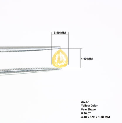 0.26 CT Fancy Yellow Pear Shape 4.40 MM Diamond – Ideal for Engagement Rings | Stunning Fancy Yellow Pear Diamond - JayKrishna Diamond