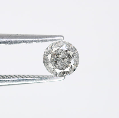 0.37 CT Round Brilliant Cut Salt and Pepper Diamond 4.50 x 2.80 MM | Natural Gemstone for Custom Engagement Rings, Unique Ethical Jewelry & Artisan Fine Jewelry - JayKrishna Diamond
