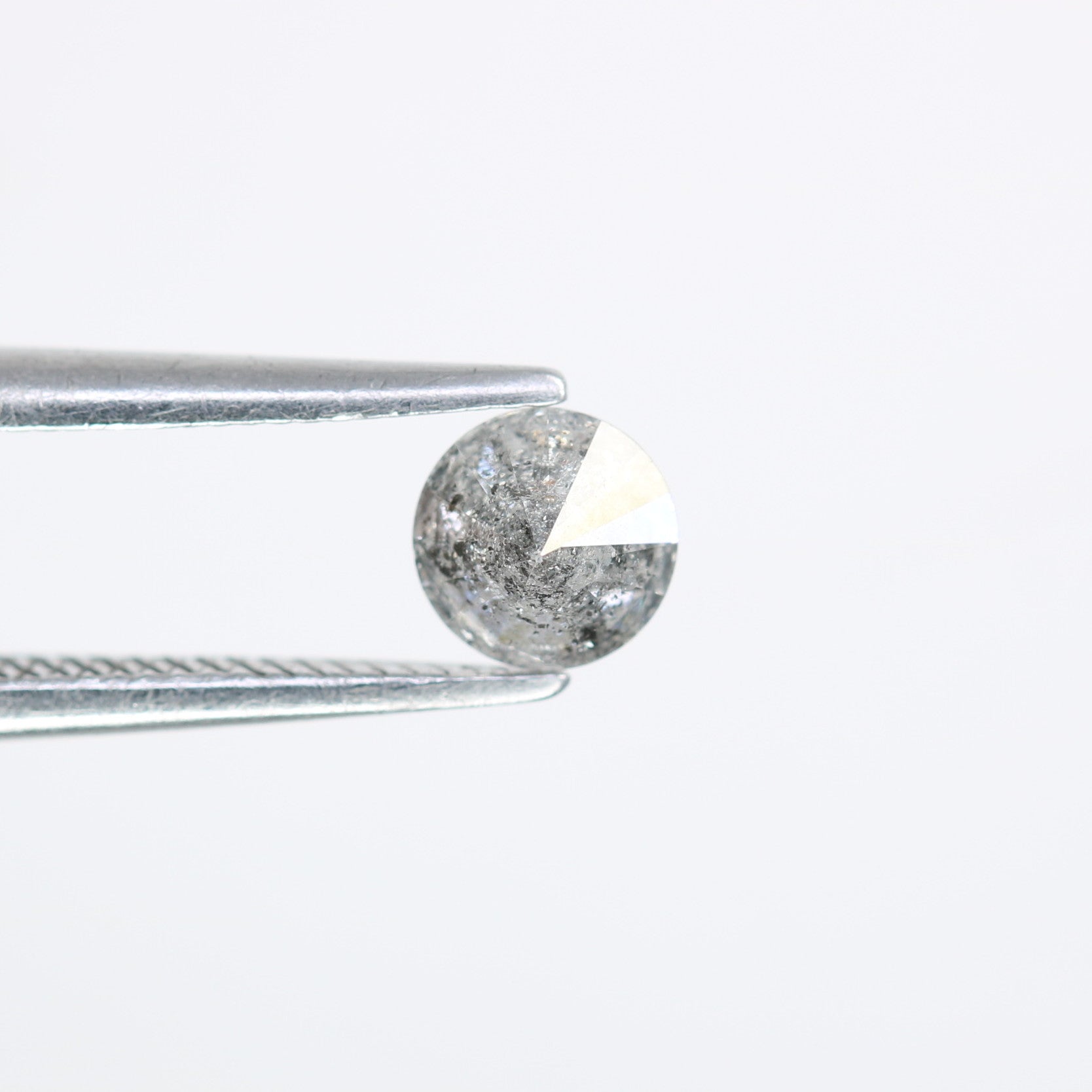 0.37 CT Round Brilliant Cut Salt and Pepper Diamond 4.50 x 2.80 MM | Natural Gemstone for Custom Engagement Rings, Unique Ethical Jewelry & Artisan Fine Jewelry - JayKrishna Diamond