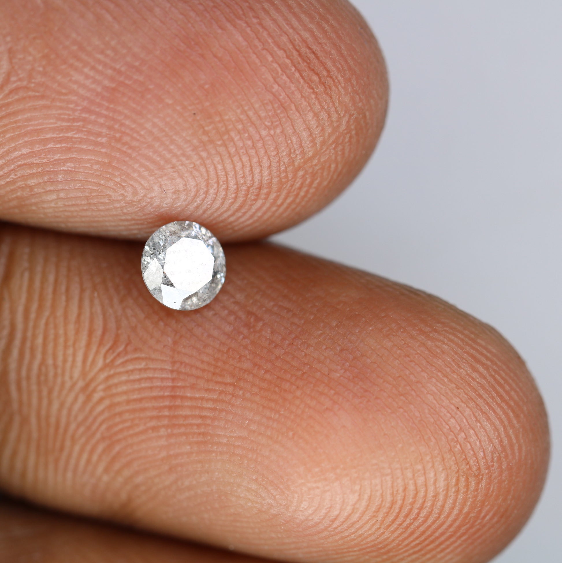 0.37 CT Round Brilliant Cut Salt and Pepper Diamond 4.50 x 2.80 MM | Natural Gemstone for Custom Engagement Rings, Unique Ethical Jewelry & Artisan Fine Jewelry - JayKrishna Diamond