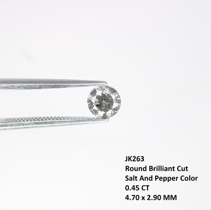 0.45 CT Salt and Pepper Brilliant Cut Round Loose Diamond for Engagement Ring and Custom Bridal Jewelry Design - JayKrishna Diamond