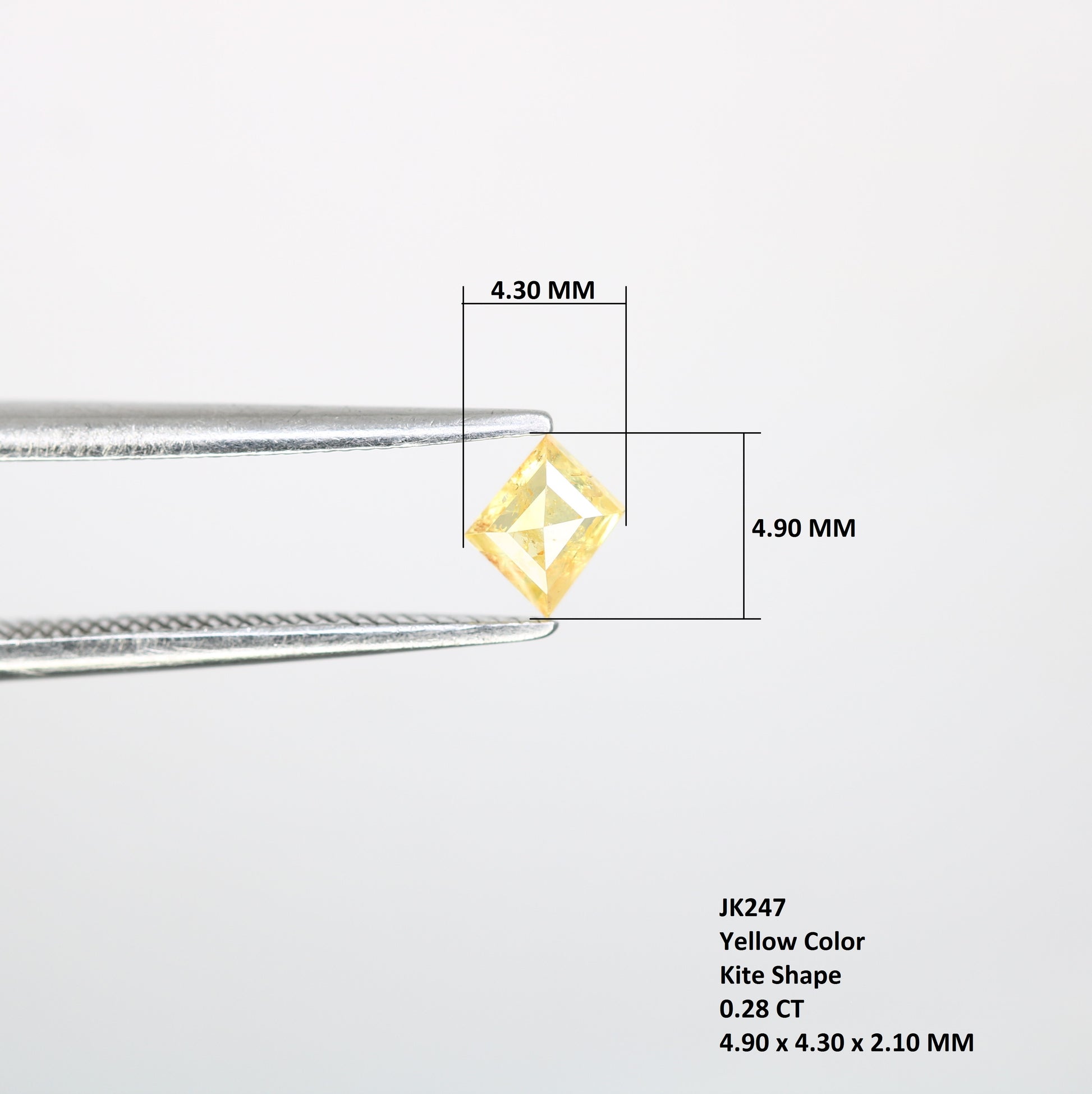 0.28 CT 4.90 MM Kite Shape Natural Fancy Yellow Diamond – Ideal for Designer Rings | Stunning Fancy Yellow Kite Diamond - JayKrishna Diamond