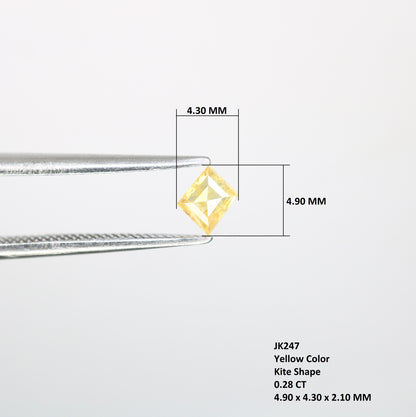 0.28 CT 4.90 MM Kite Shape Natural Fancy Yellow Diamond – Ideal for Designer Rings | Stunning Fancy Yellow Kite Diamond - JayKrishna Diamond