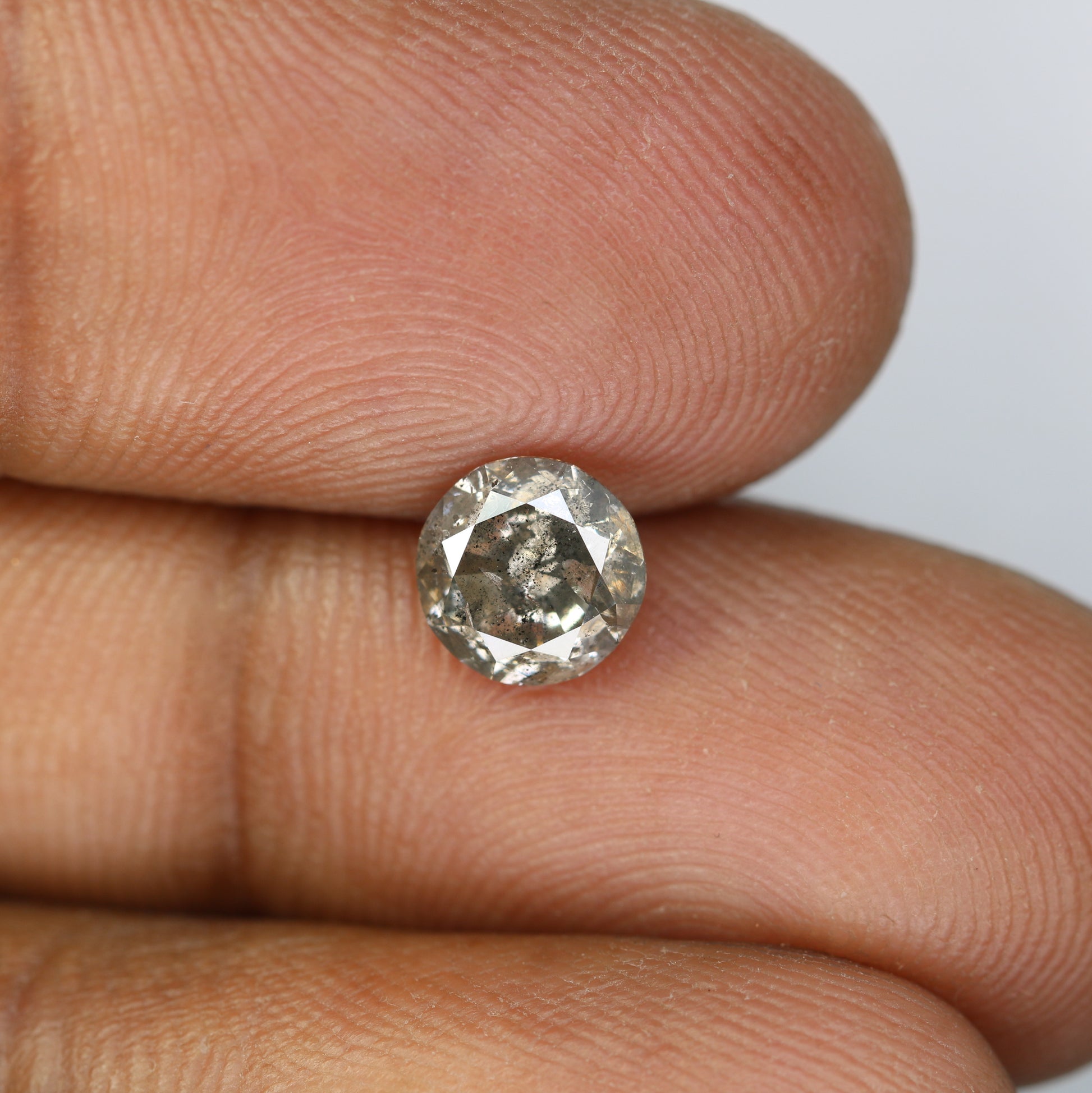 1.20 Carat Natural Loose Salt And Pepper Round Brilliant Cut Diamond - JayKrishna Diamond