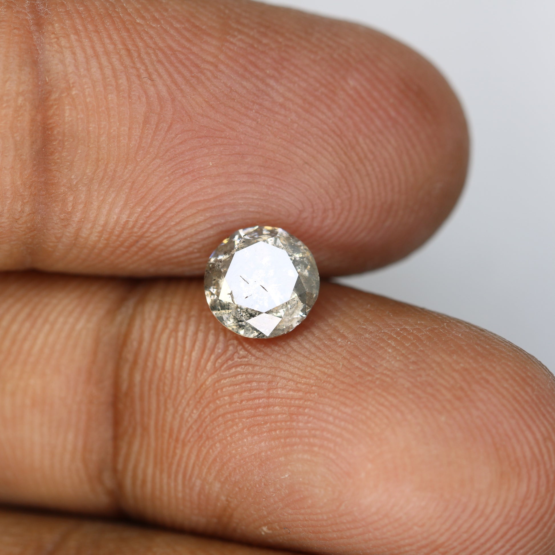 1.20 Carat Natural Loose Salt And Pepper Round Brilliant Cut Diamond - JayKrishna Diamond