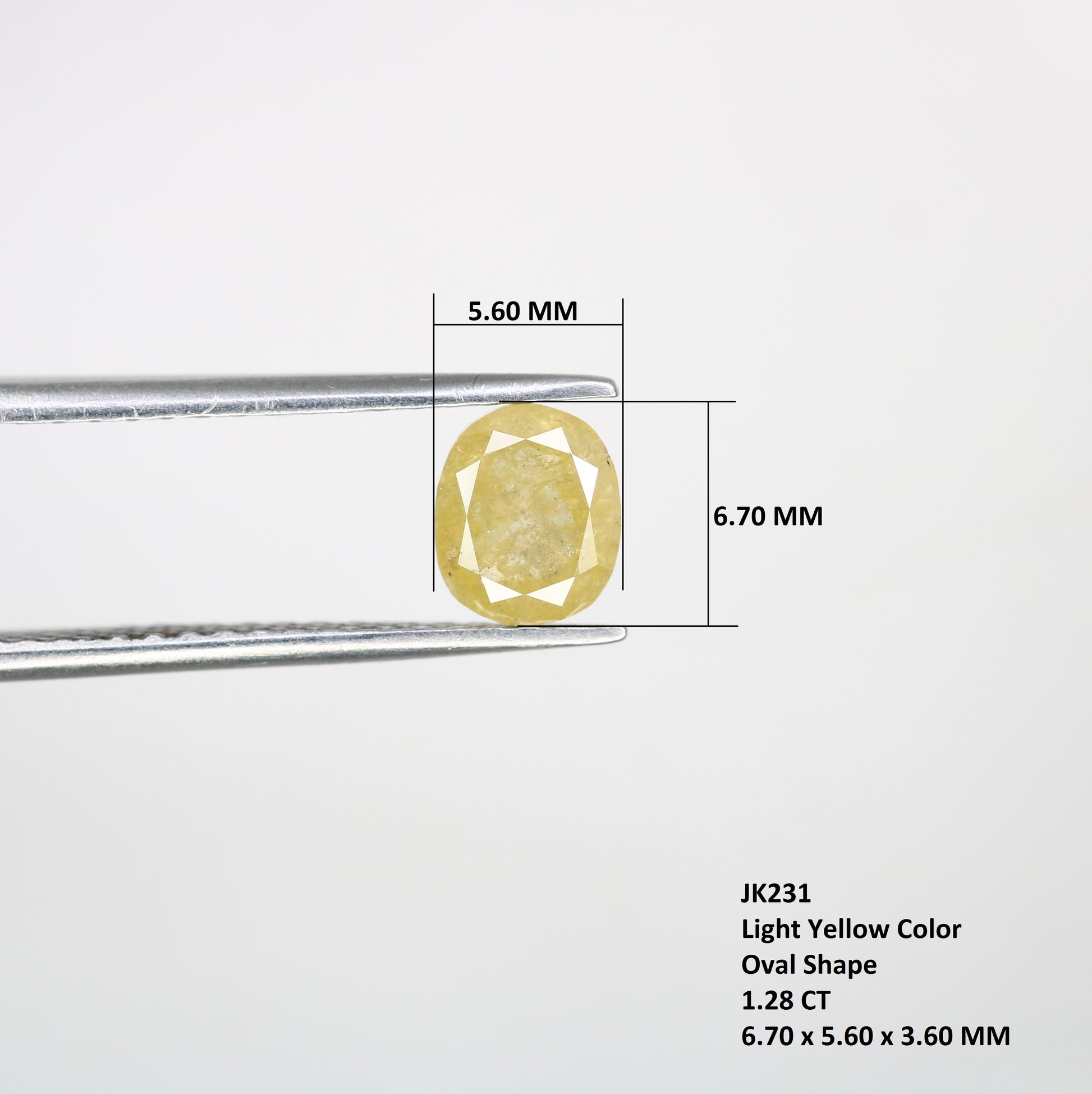1.28 CT Light Yellow Oval Shape Loose Diamond For Engagement Ring - JayKrishna Diamond