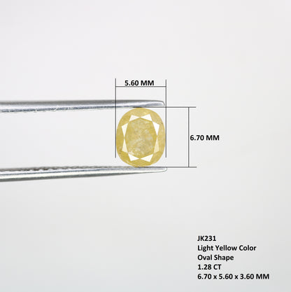 1.28 CT Light Yellow Oval Shape Loose Diamond For Engagement Ring - JayKrishna Diamond