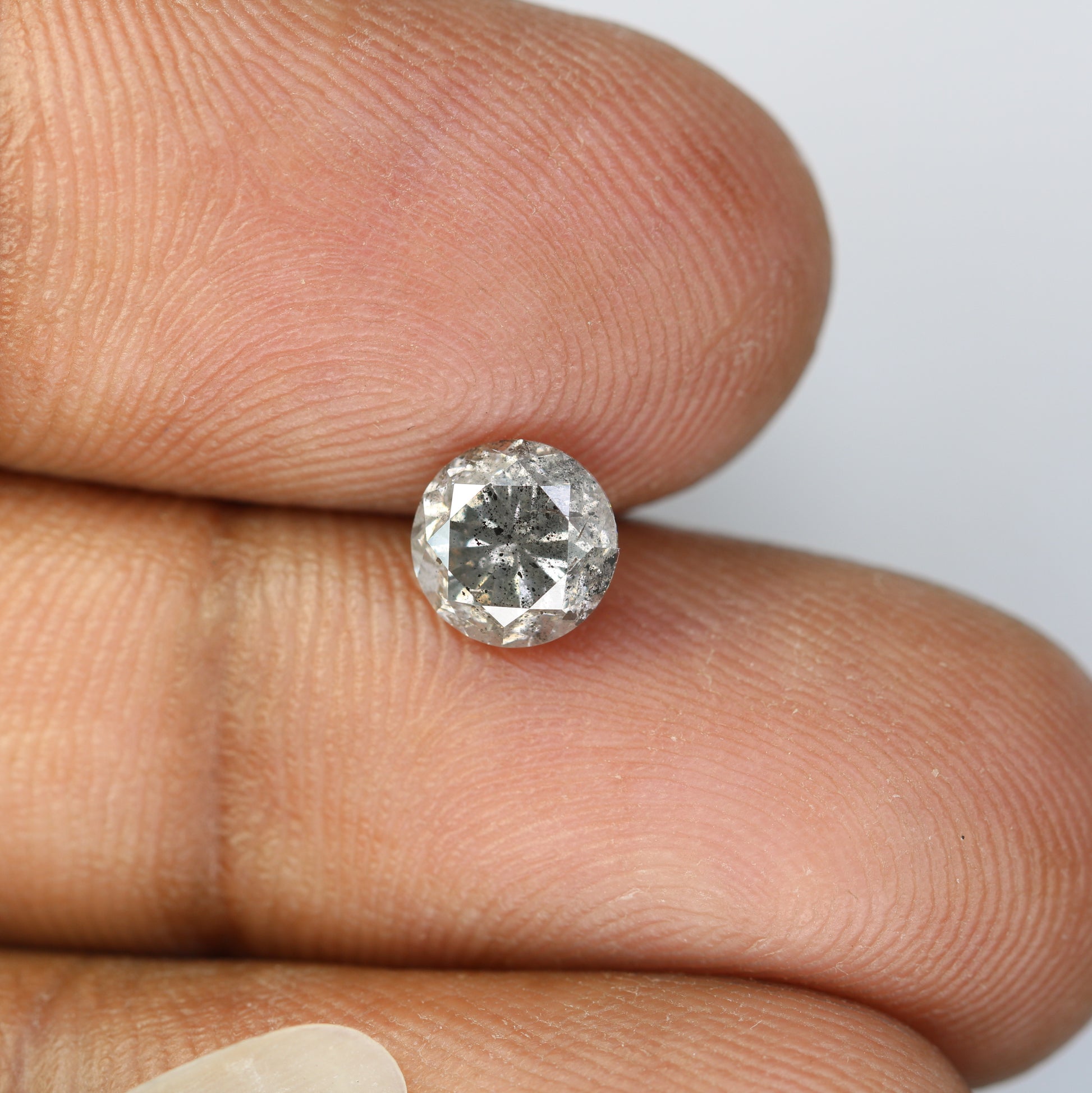 1.29 Carat Natural Loose Salt And Pepper Round Brilliant Cut Diamond - JayKrishna Diamond