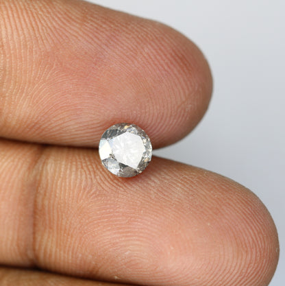 1.29 Carat Natural Loose Salt And Pepper Round Brilliant Cut Diamond - JayKrishna Diamond