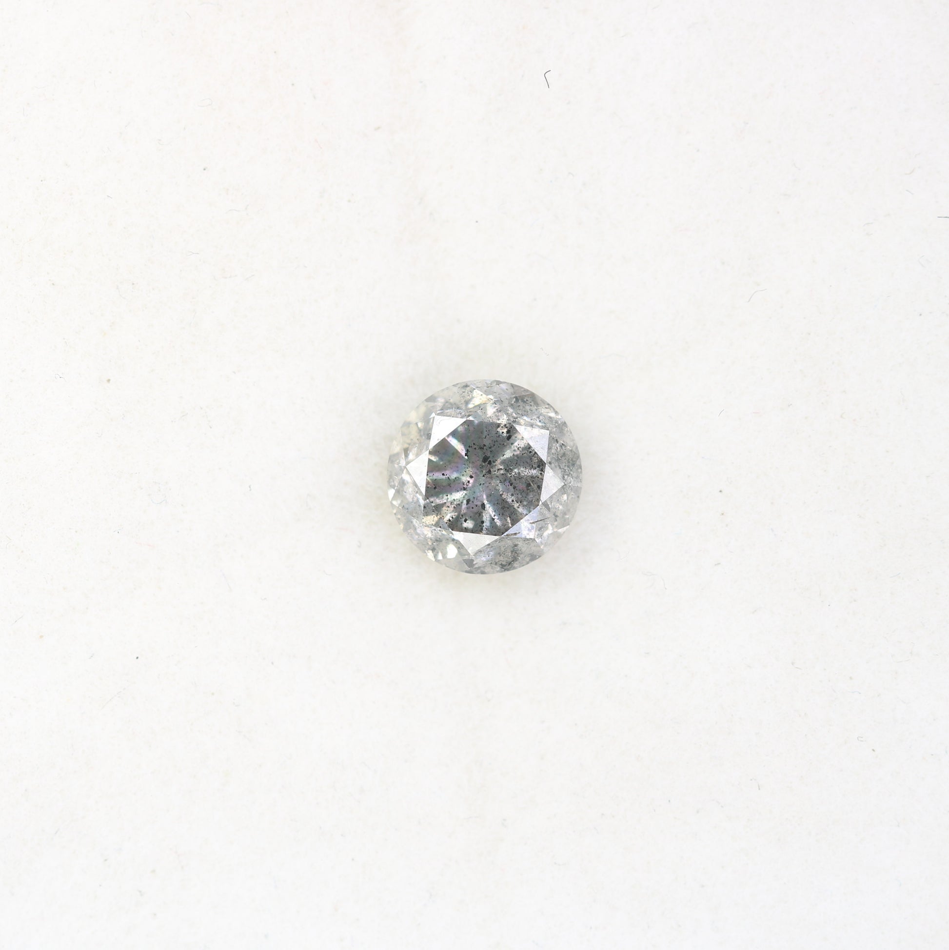 1.29 Carat Natural Loose Salt And Pepper Round Brilliant Cut Diamond - JayKrishna Diamond