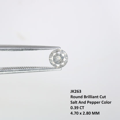0.39 CT 4.70 MM Natural Loose Round Brilliant Cut Salt and Pepper Diamond for Custom Engagement Rings, Unique Fine Jewelry & Ethical Bridal Jewelry - JayKrishna Diamond