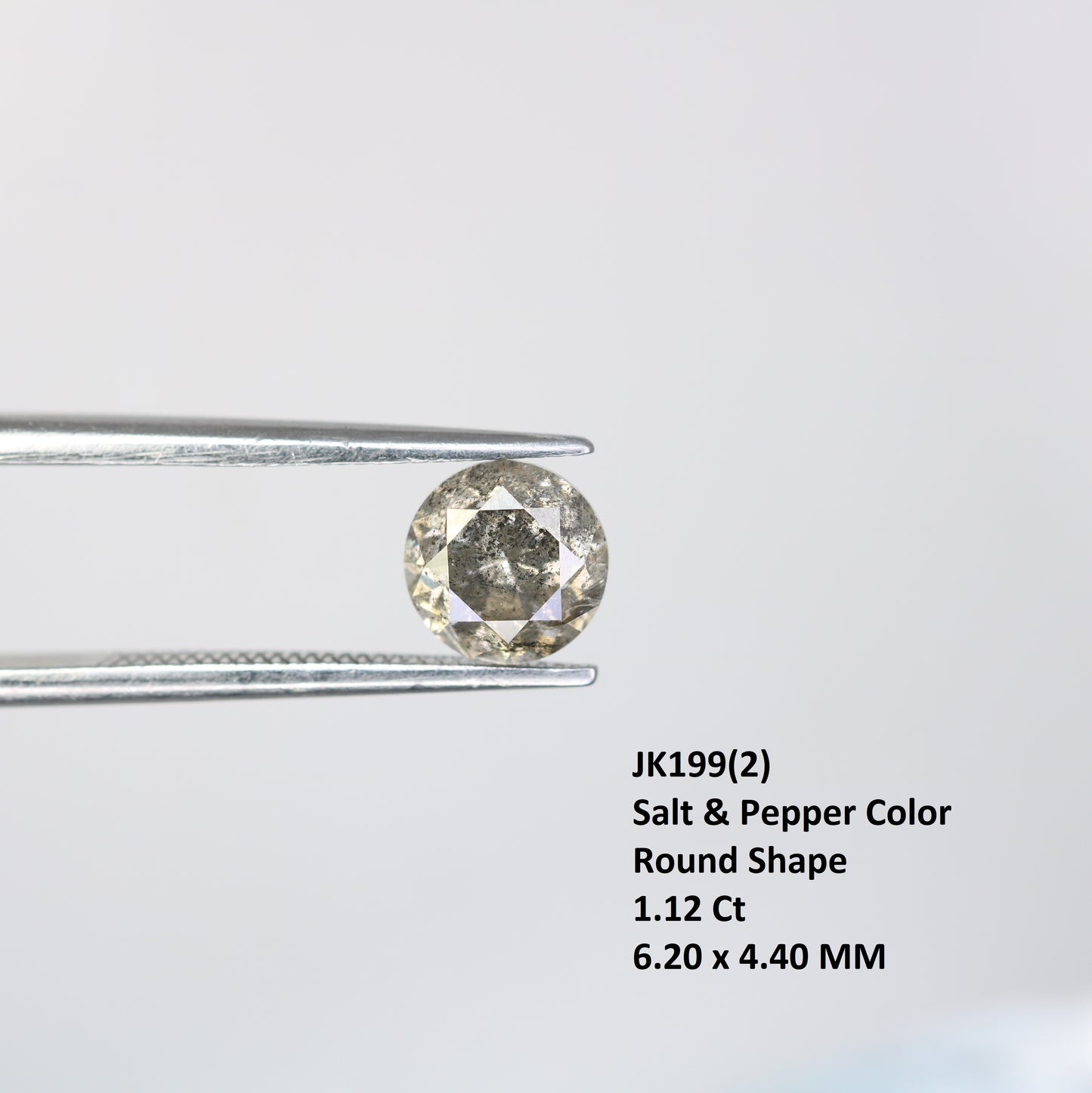 1.12 Carat Round Brilliant Cut Salt And Pepper Diamond For Galaxy Ring - JayKrishna Diamond
