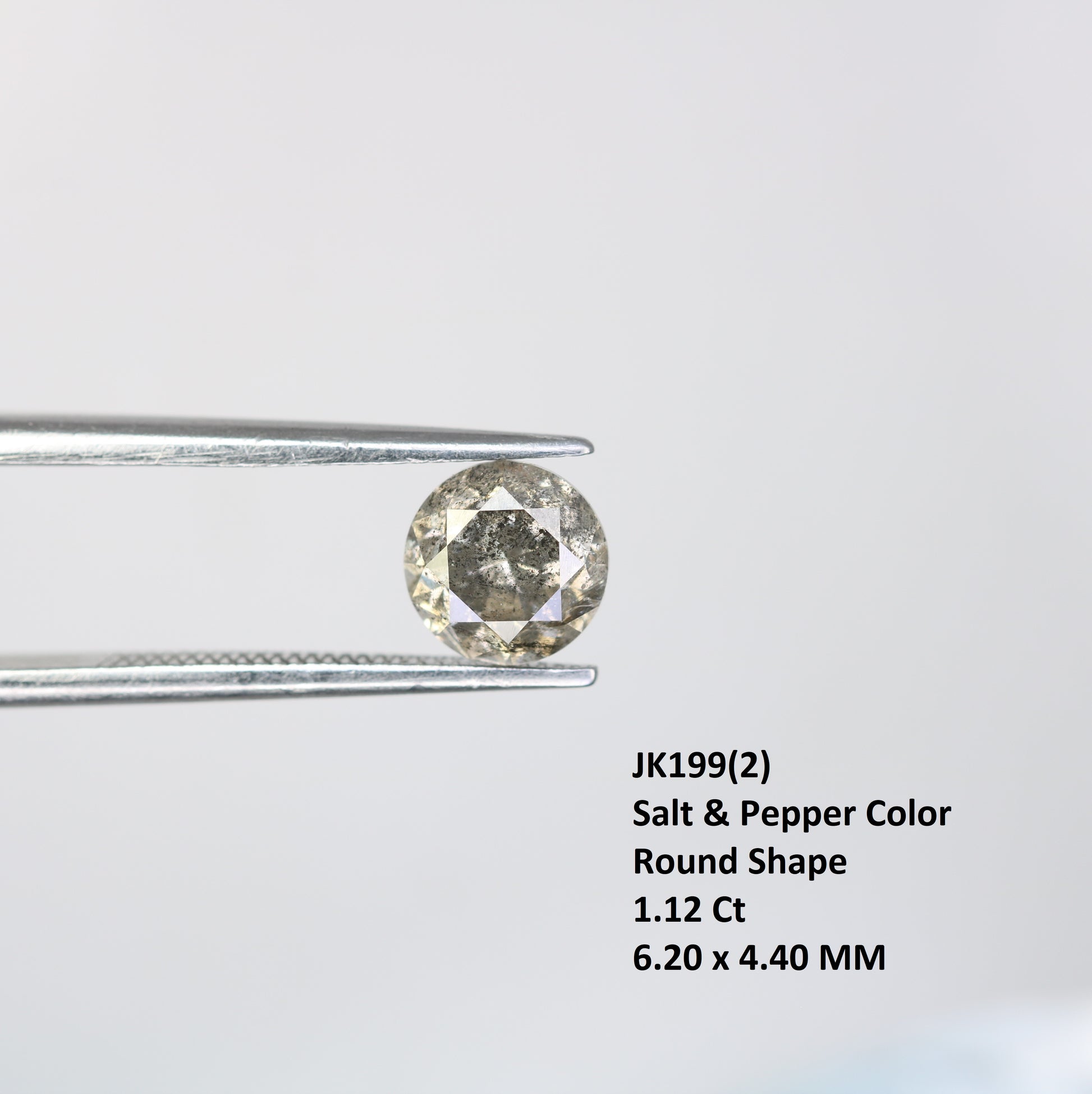 1.12 Carat Round Brilliant Cut Salt And Pepper Diamond For Galaxy Ring - JayKrishna Diamond