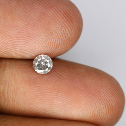 0.40 CT Salt And Pepper 4.60 x 2.90 MM Round Brilliant Cut Loose Diamond For Engagement Ring - JayKrishna Diamond