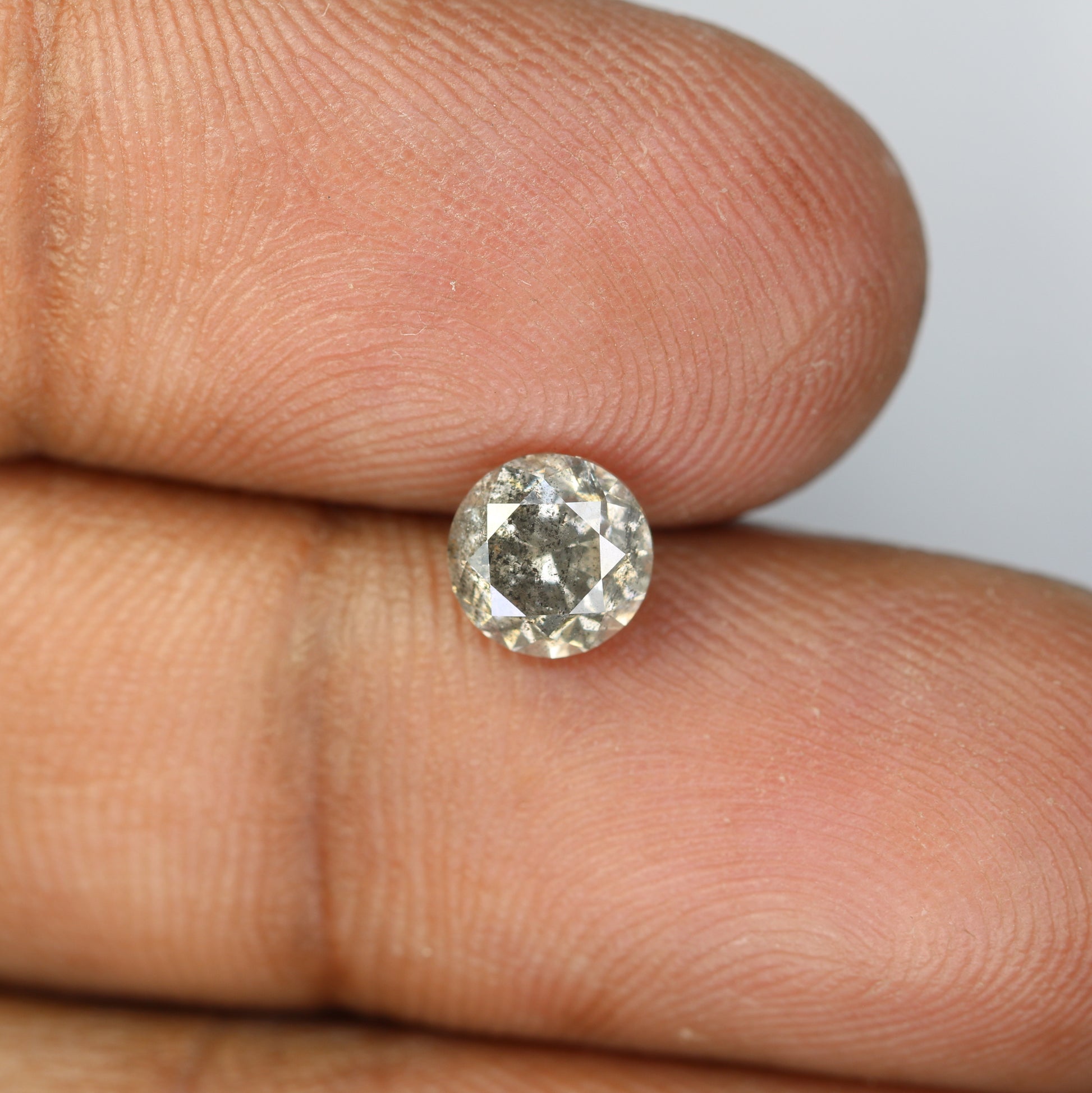 1.12 Carat Round Brilliant Cut Salt And Pepper Diamond For Galaxy Ring - JayKrishna Diamond