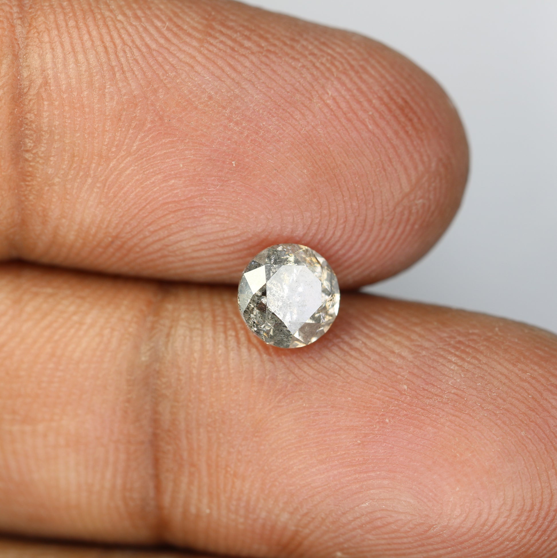 1.12 Carat Round Brilliant Cut Salt And Pepper Diamond For Galaxy Ring - JayKrishna Diamond