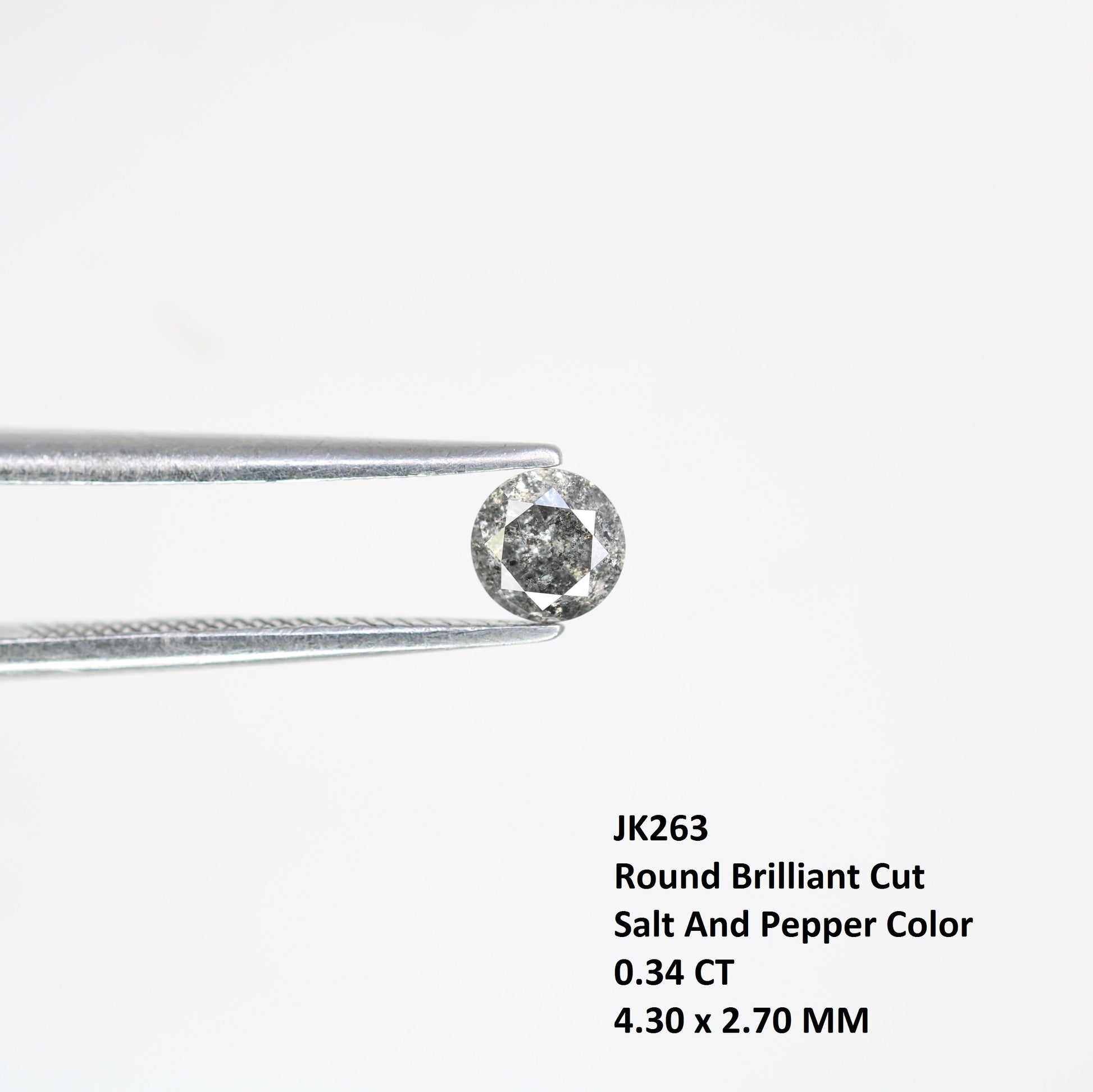 Unique 0.34 CT Round Brilliant Cut Salt & Pepper Diamond | Perfect for Engagement Rings - JayKrishna Diamond