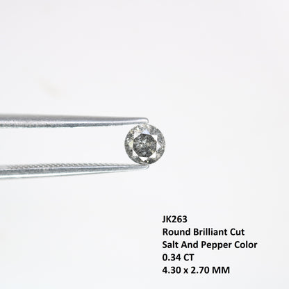 Unique 0.34 CT Round Brilliant Cut Salt & Pepper Diamond | Perfect for Engagement Rings - JayKrishna Diamond