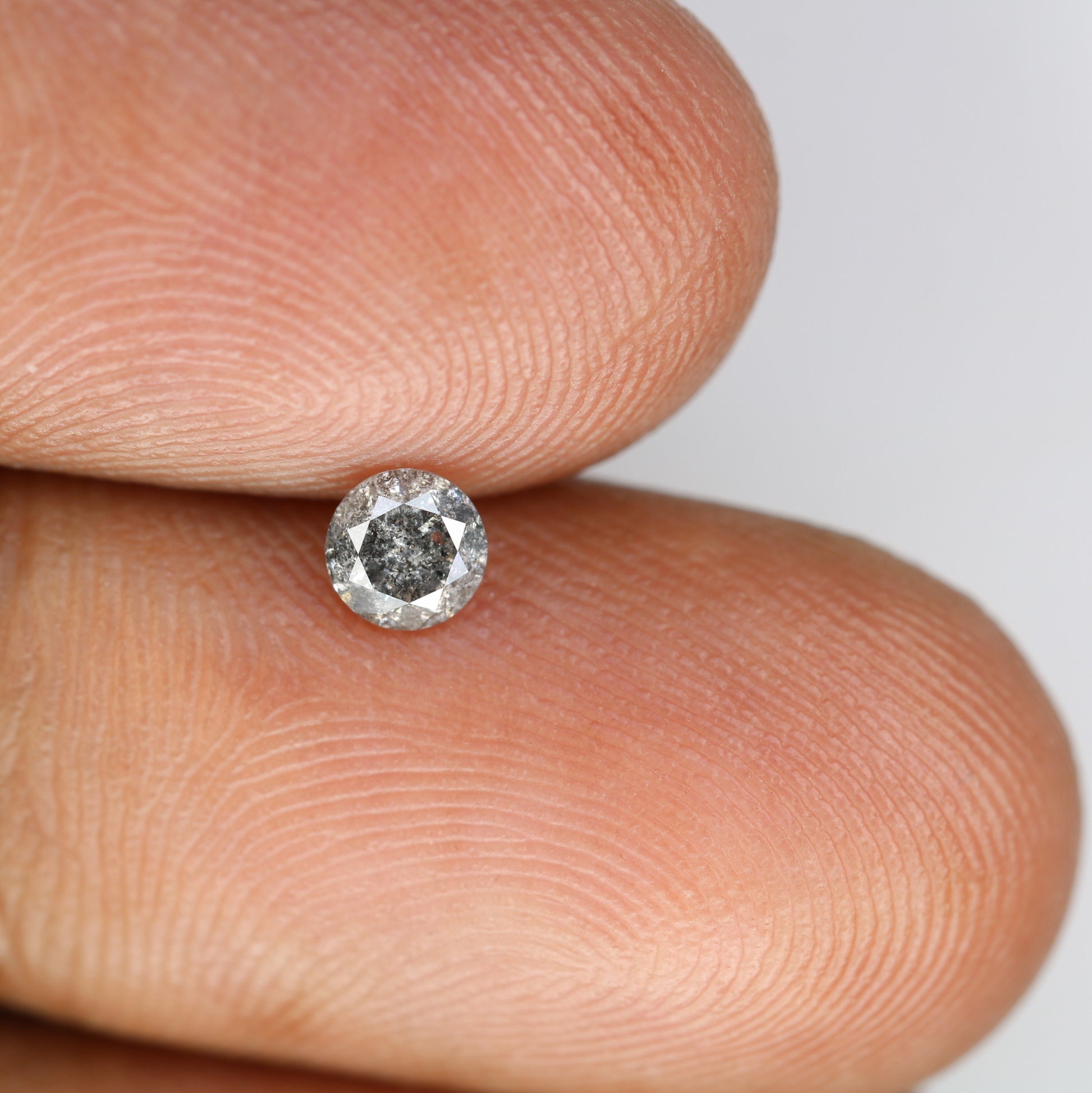 Unique 0.34 CT Round Brilliant Cut Salt & Pepper Diamond | Perfect for Engagement Rings - JayKrishna Diamond