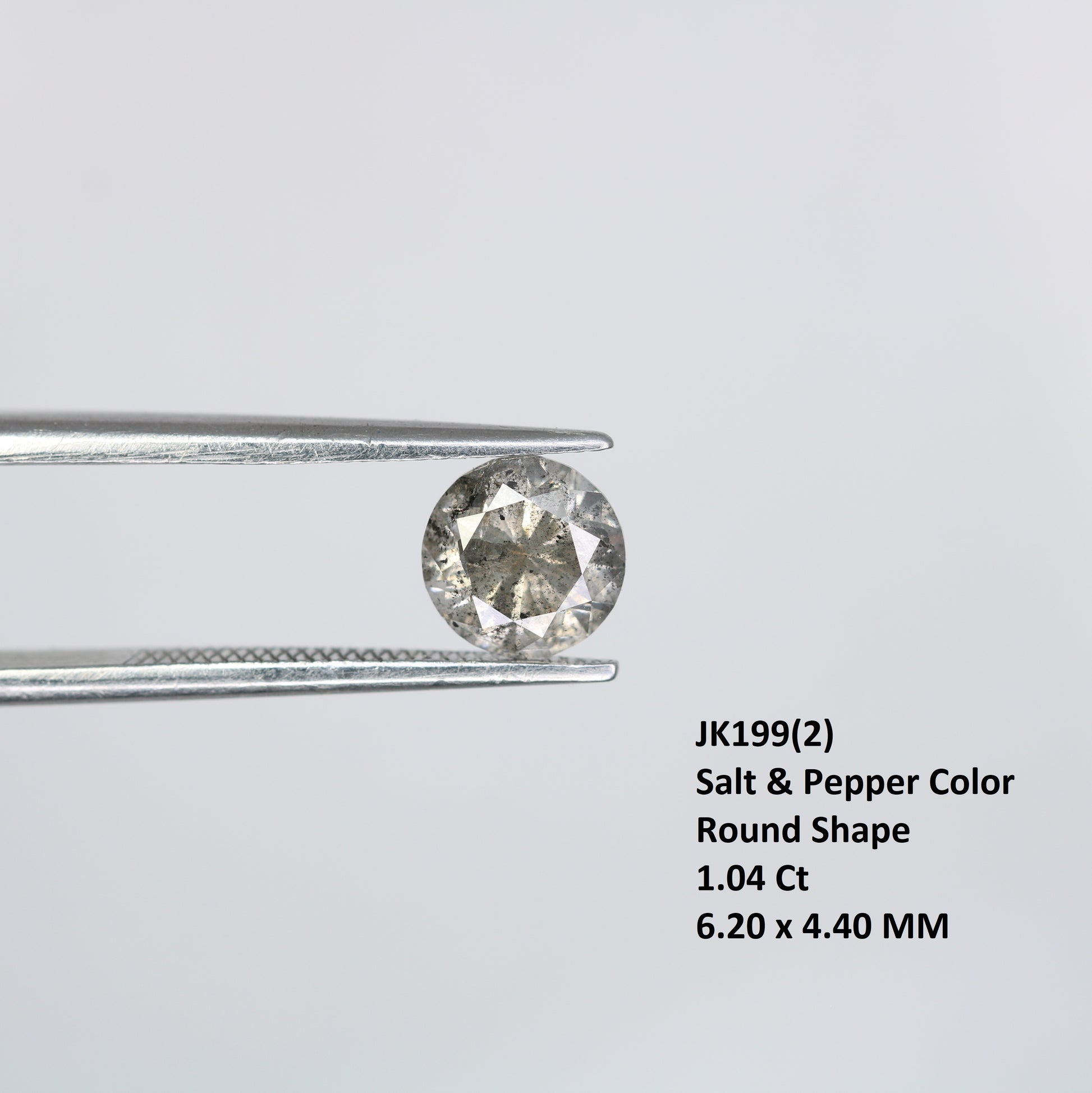 1.04 Carat Loose Salt And Pepper Round Brilliant Cut Diamond - JayKrishna Diamond