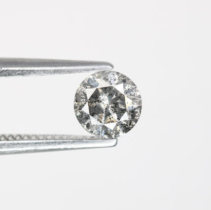 Unique 0.35 CT Salt & Pepper Round Brilliant Cut Diamond | Ethical Engagement Ring | 4.50 x 2.80 MM - JayKrishna Diamond